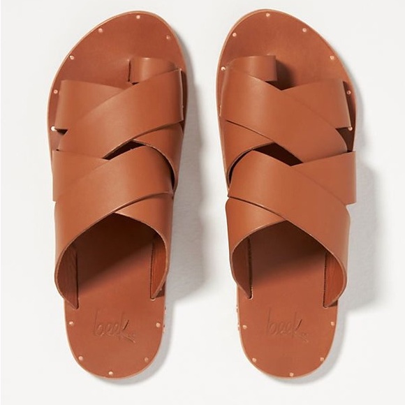 beek Shoes - Beek Weaver Leather Slide Sandals - sz 9